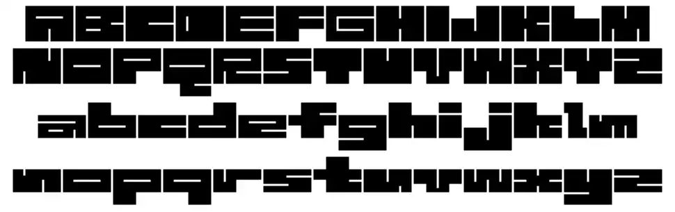 1B Maze Black + Whitefont specimens