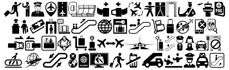 Airport Iconsfont specimens