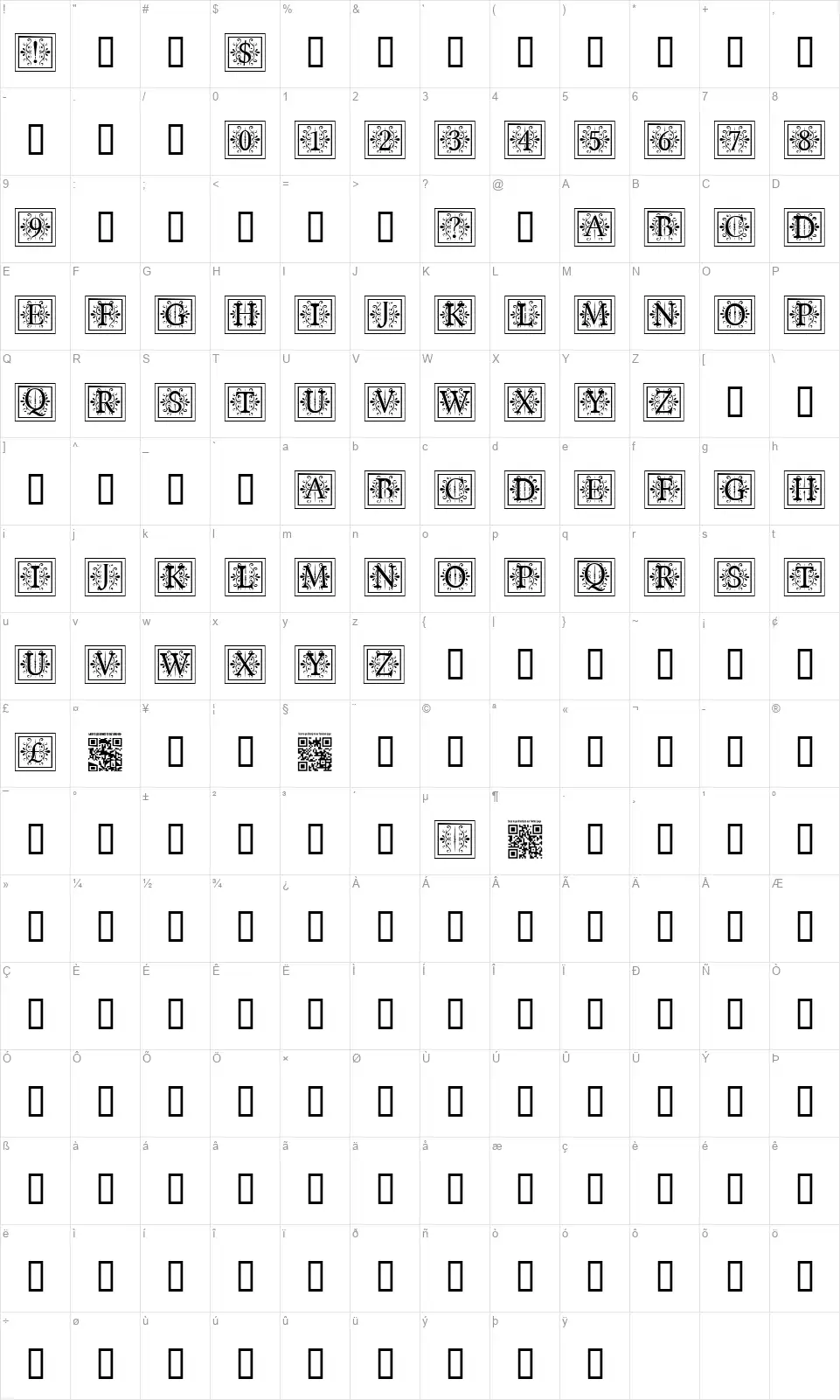 Apex Lakefont character map