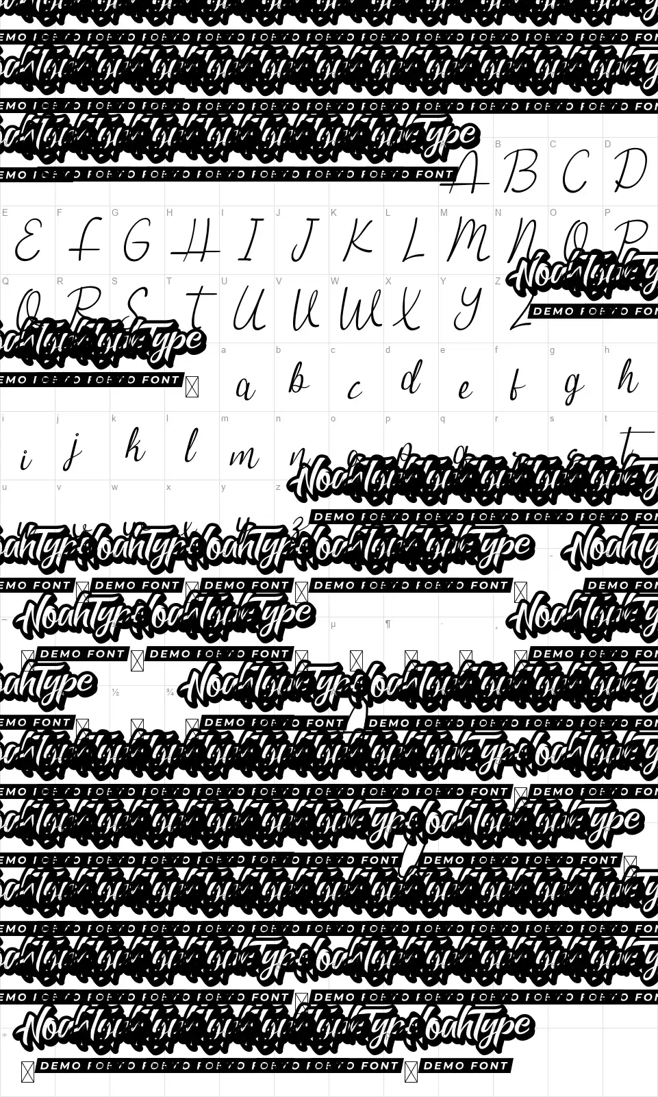 Aussie Housefont character map