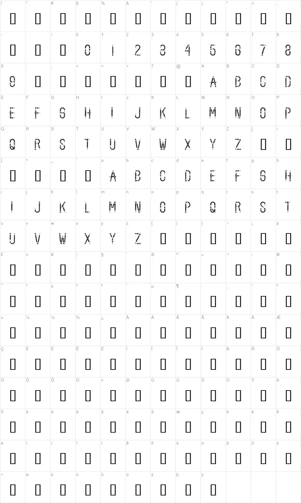 Back To Schoolfont character map