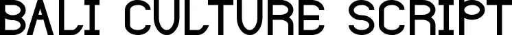 Bali Culture Script