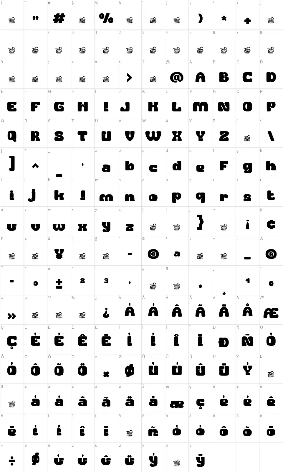 Bikel Dipifont character map