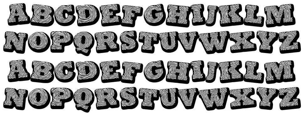 Black spiralfont specimens