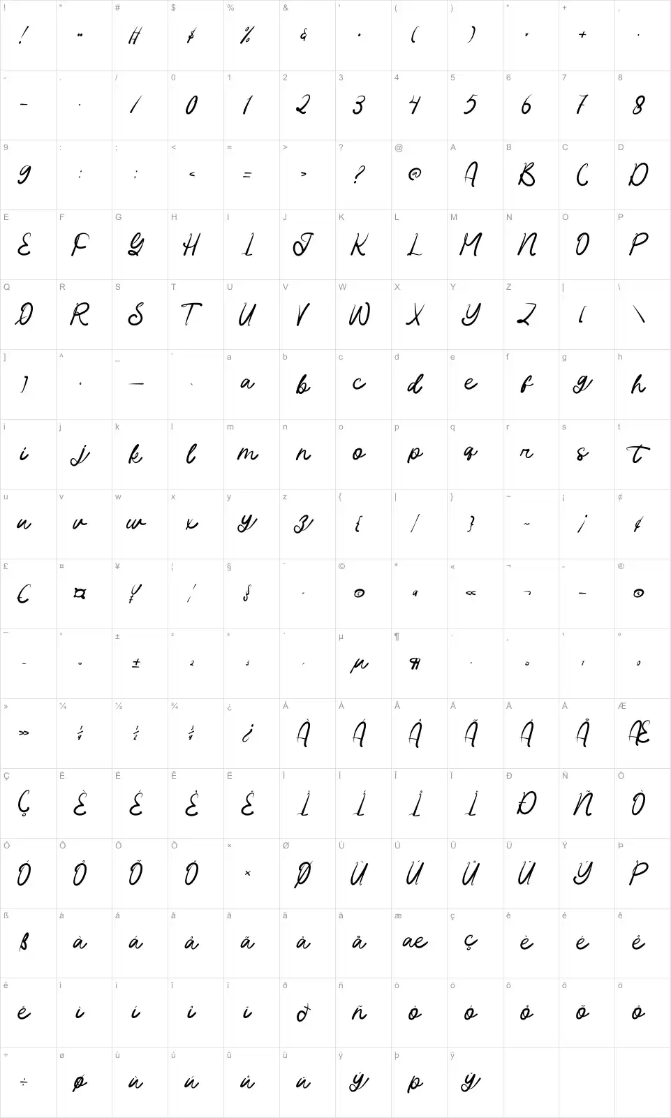 Boprura Psychedelic Font Duofont character map