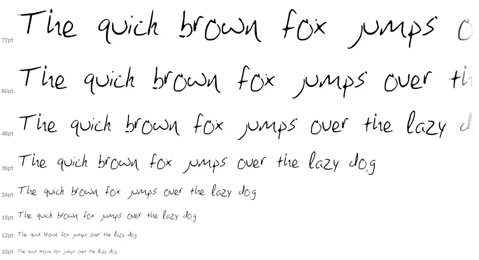 Brandons Handwritingfont waterfall