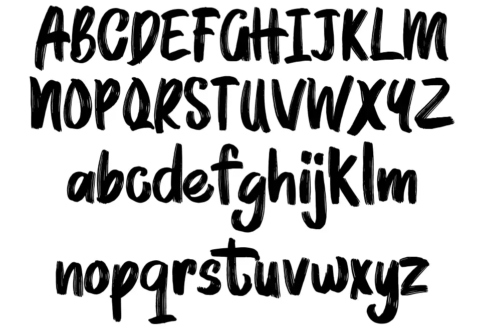 Brushmosh!font specimens