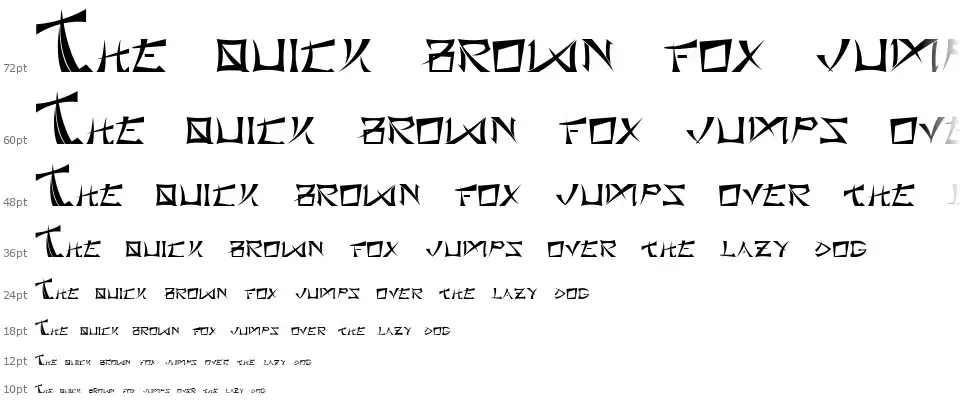 Bushido Typefont waterfall