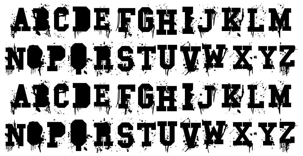 Carnage Collegefont specimens