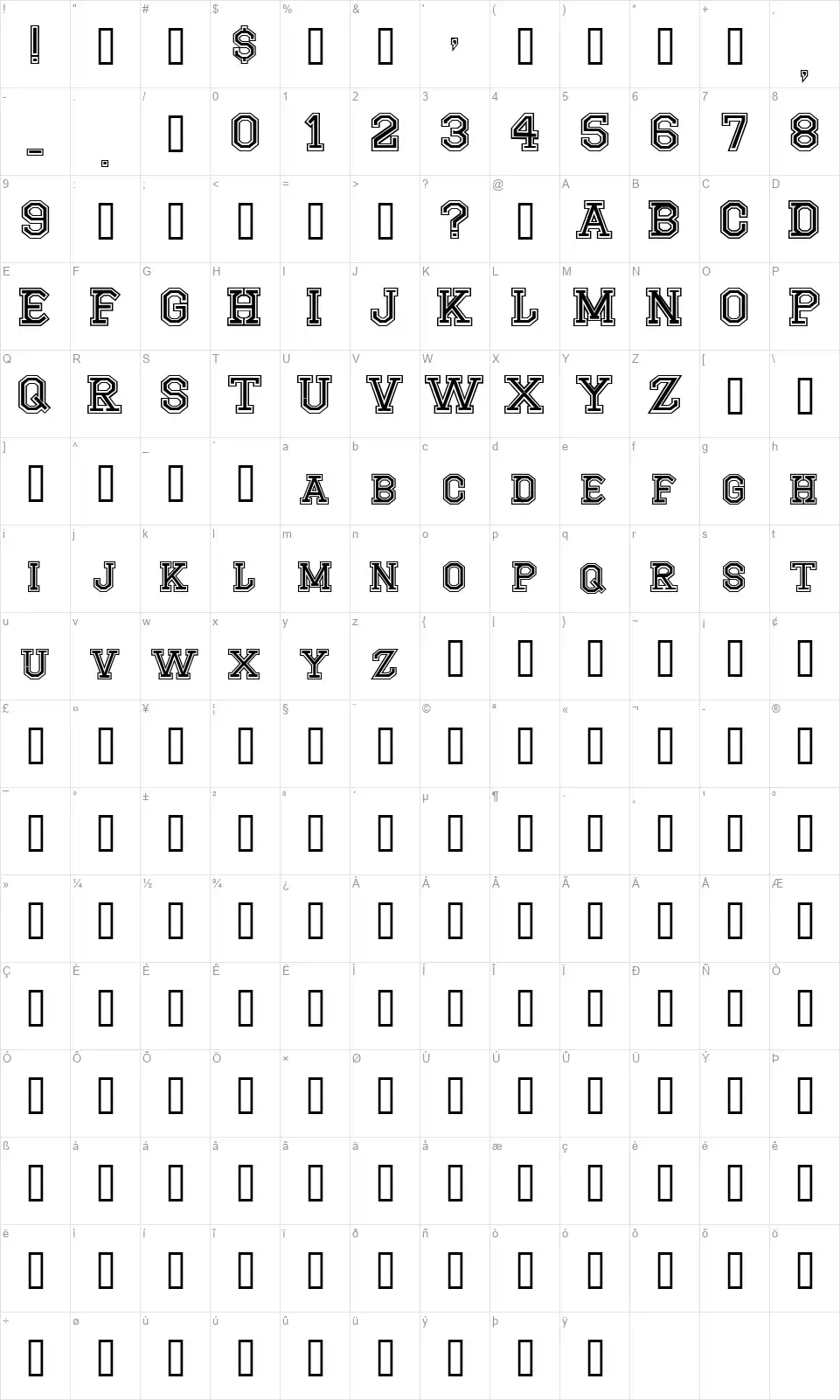 CF Montreal High Schoolfont character map
