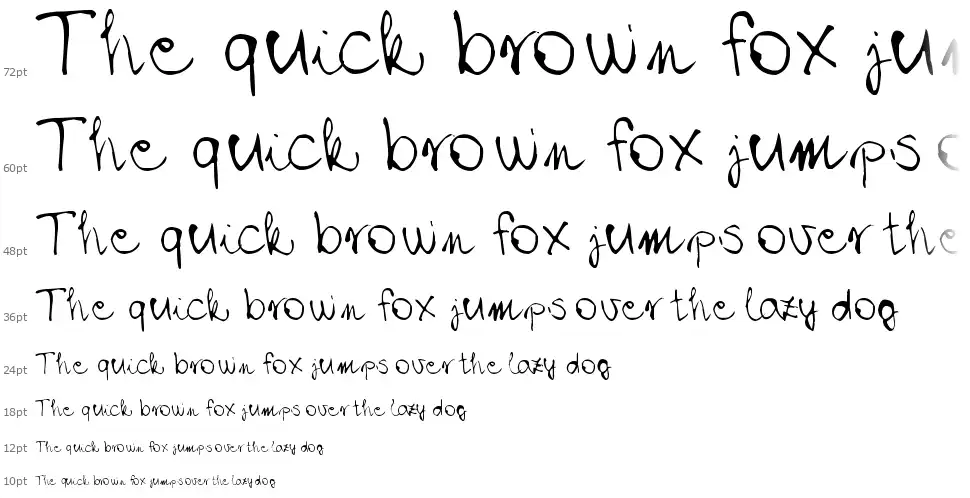 Chloe's Handwritingfont waterfall
