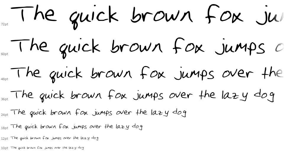 Christina Handwritingfont waterfall