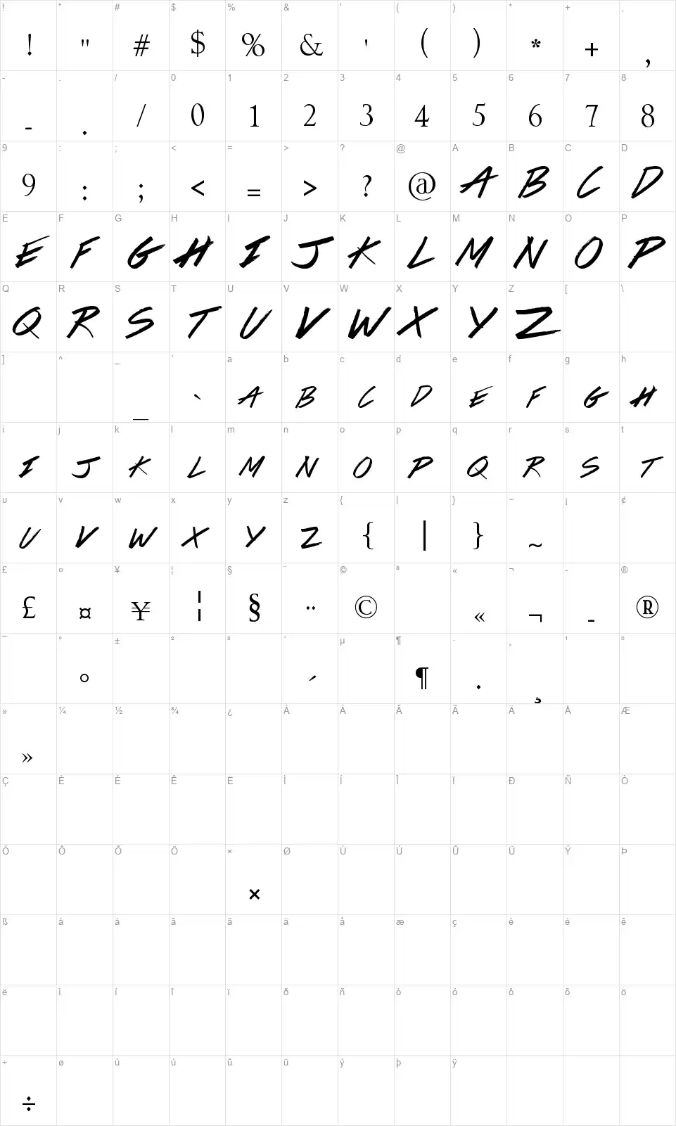Colors Of Autumnfont character map