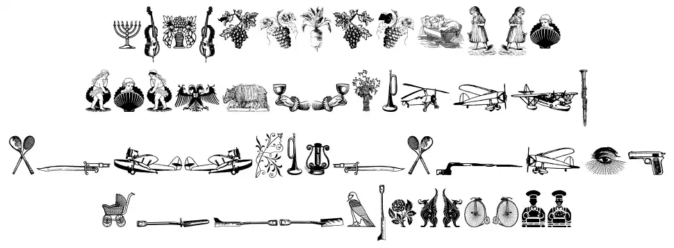 Cornucopia od Dingbats Sixfont specimens