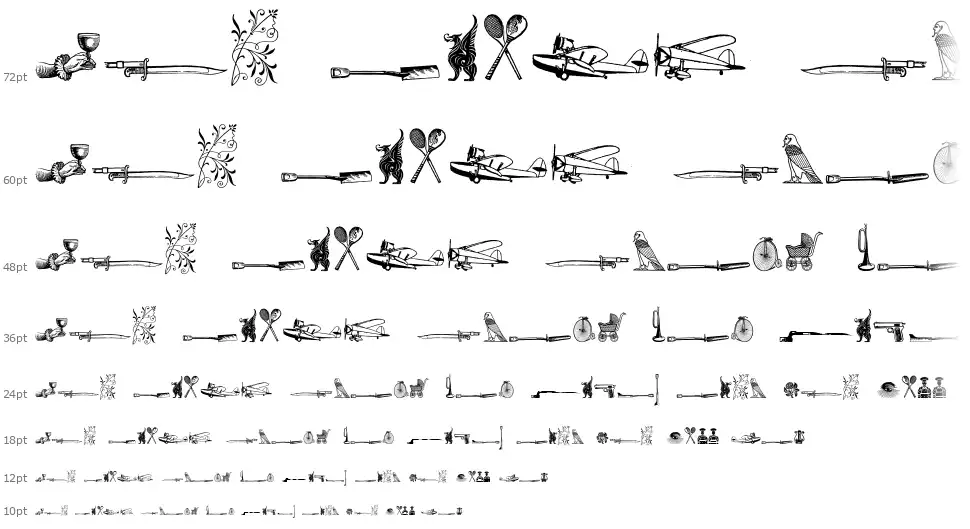 Cornucopia od Dingbats Sixfont waterfall