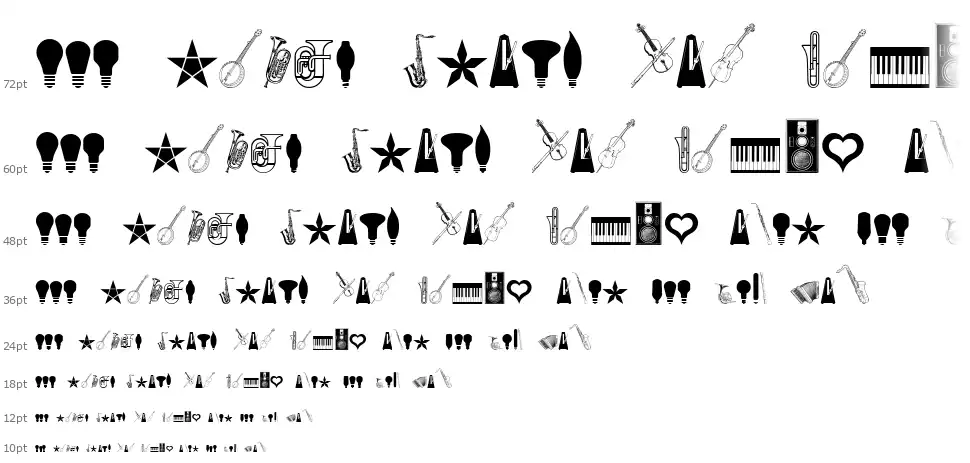 Cornucopia of Dingbats Eightfont waterfall