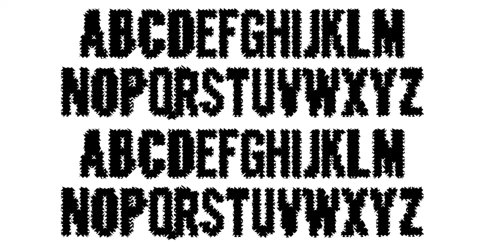 Crashed Outfont specimens