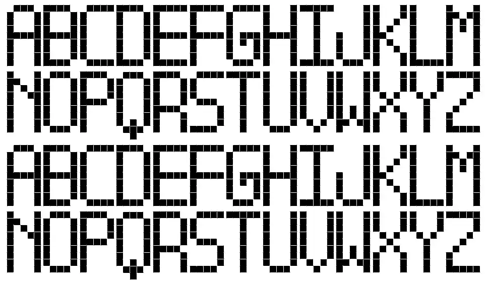 Cross Led Bold TFBfont specimens