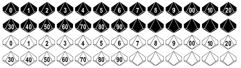 Decahedronfont specimens