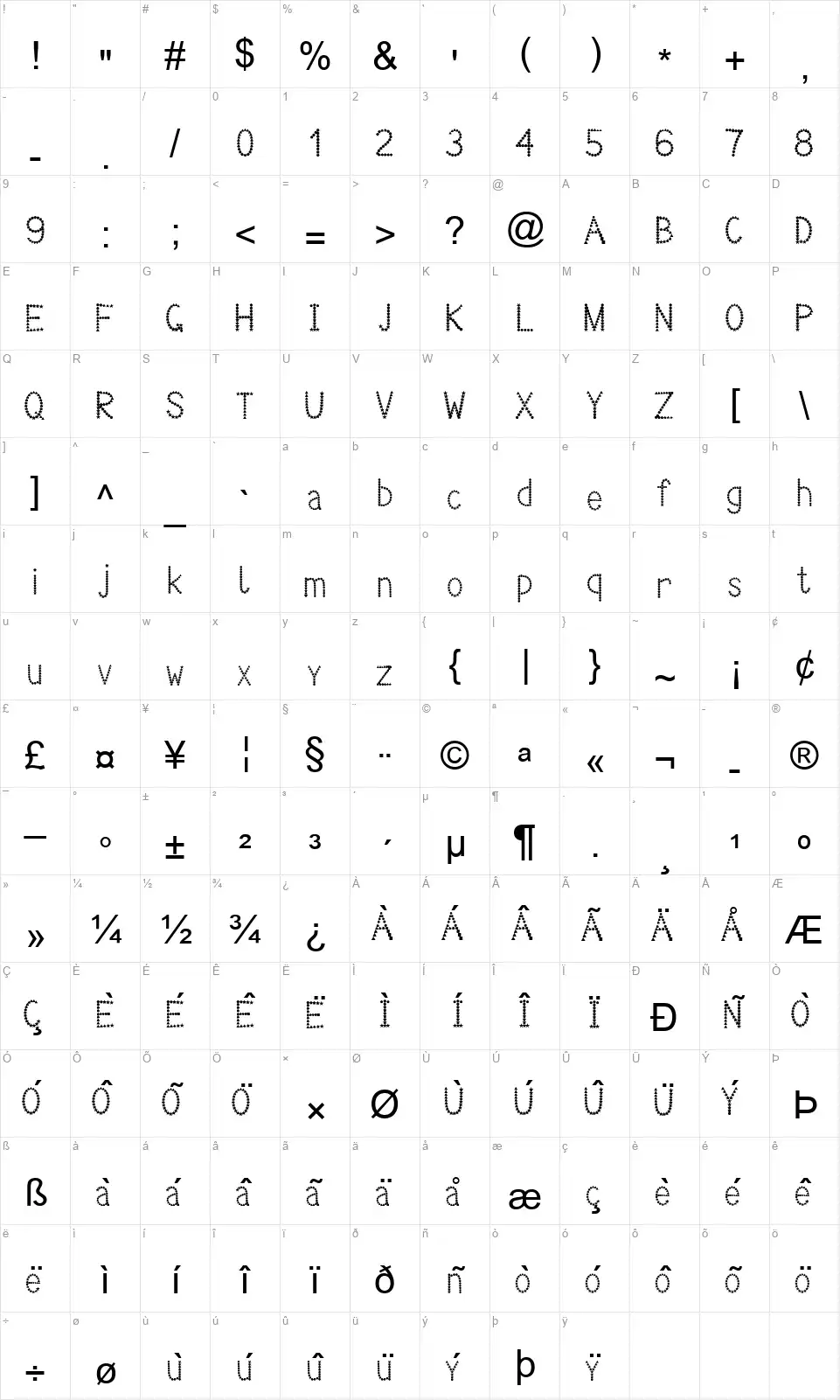 Decor viper78 8 august 2012font character map