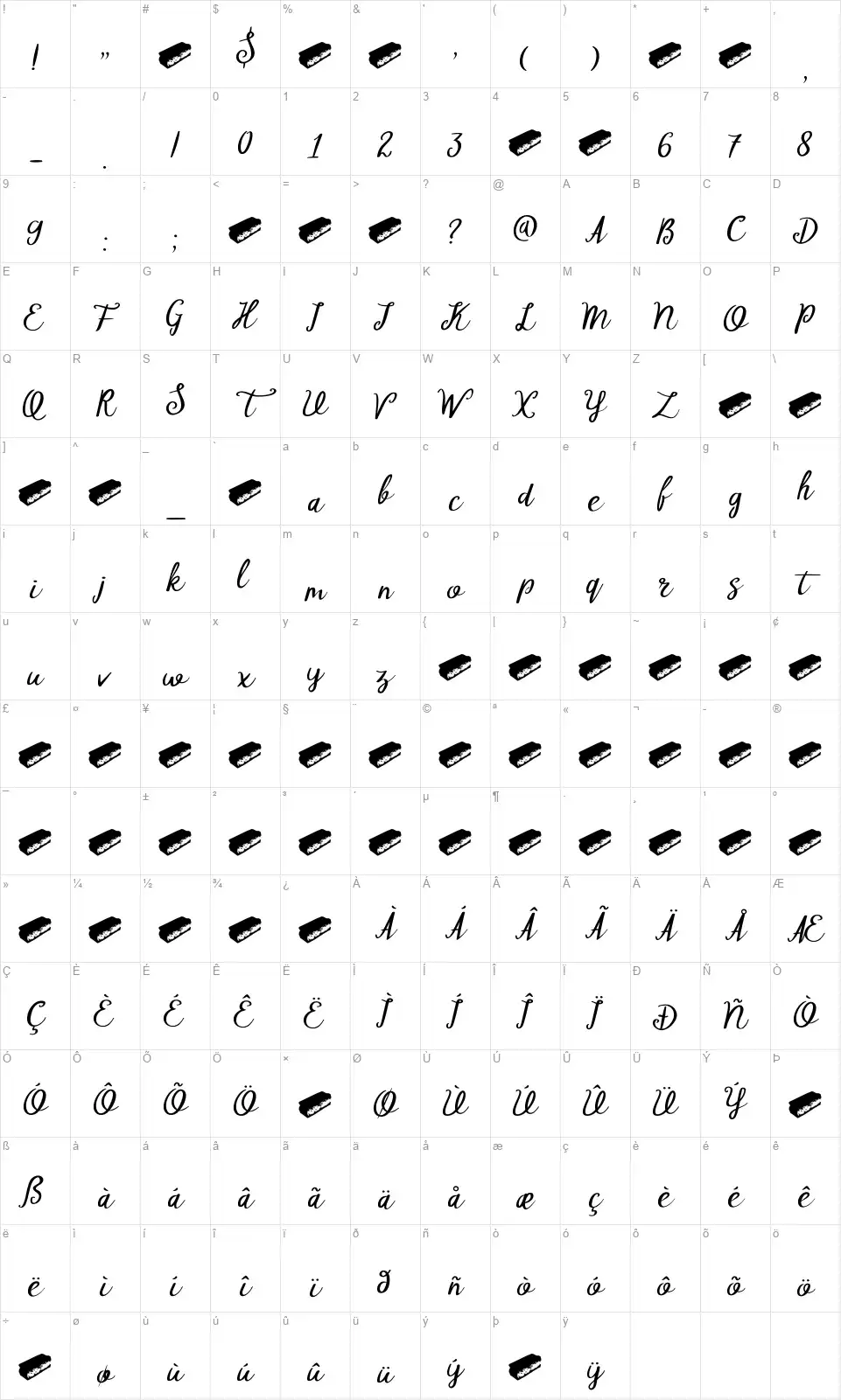 DK Tompoucefont character map