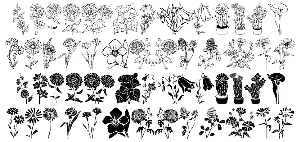 DT Flowersfont specimens