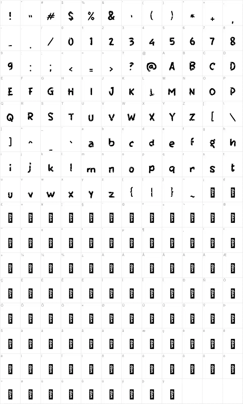 e Enter Redeemfont character map