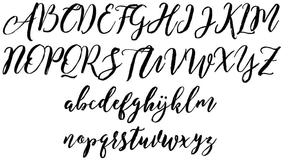 Enchanted Brushfont specimens