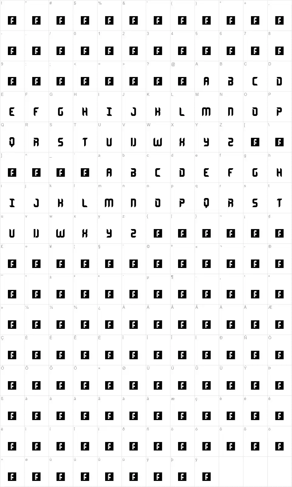 Encryptedfont character map