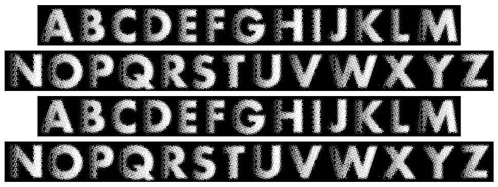 Experimentofont specimens