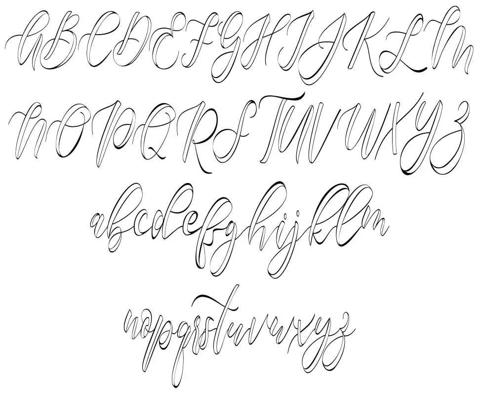 Fantasy Hollowfont specimens