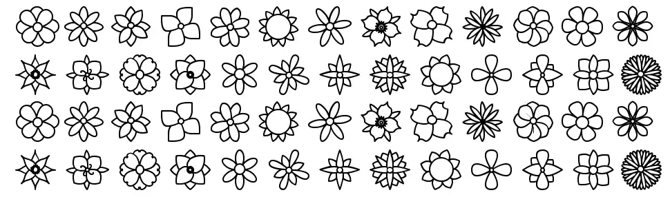 Flowers STfont specimens