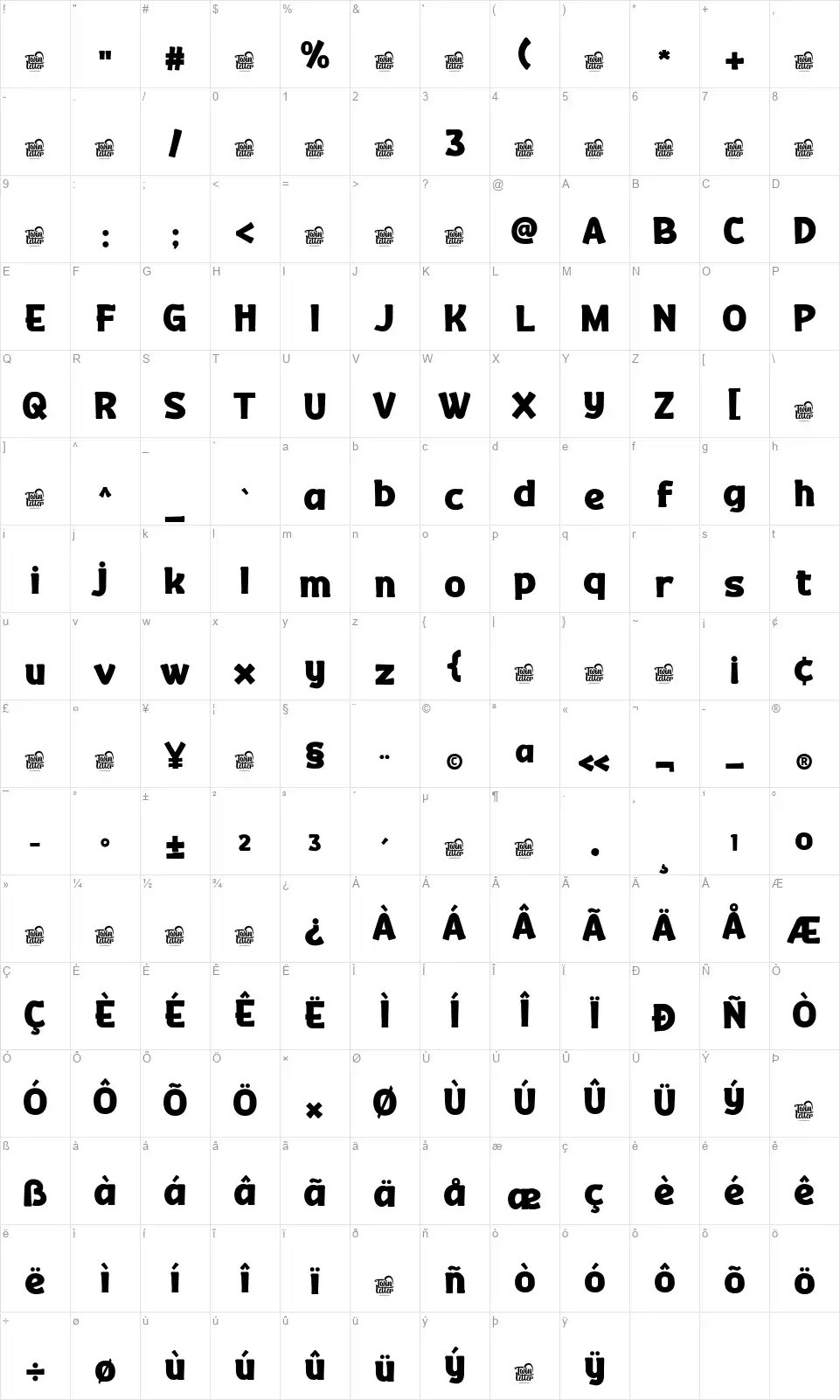 Fresh Jeruki Table des caractères Fresh Jerukifont character map