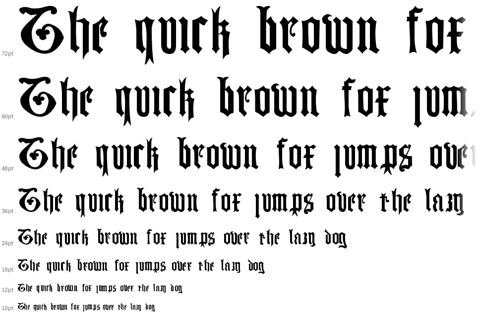 German Blackletters, 15th c.font waterfall