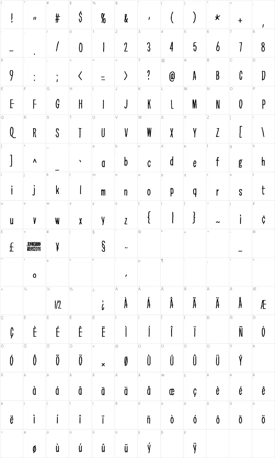 Greater than the sum of its partsfont character map