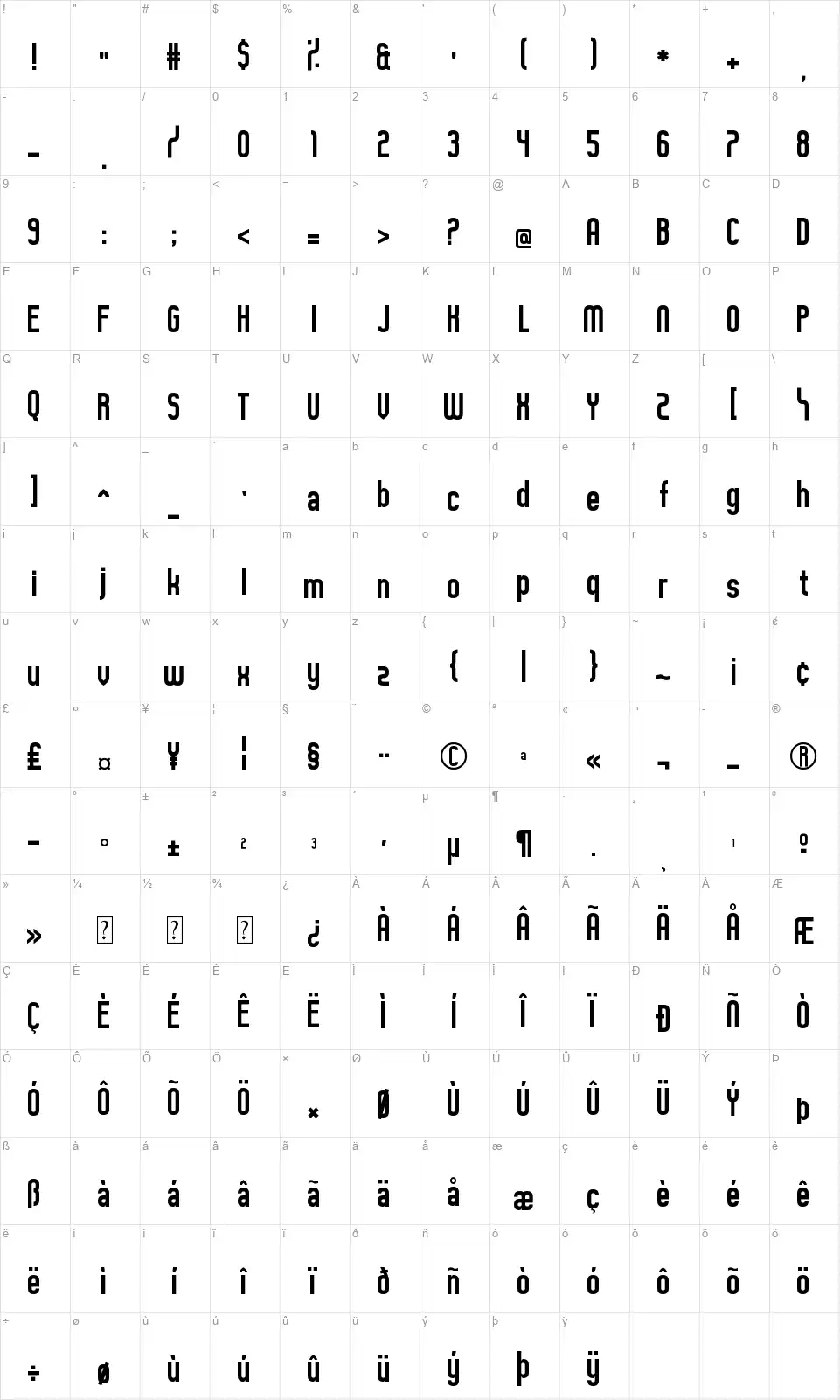 Guilty Treasurefont character map