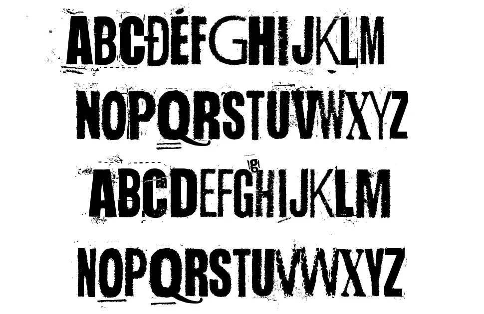 Handful of Nothingfont specimens
