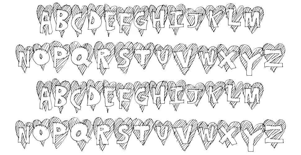 Heart Stripefont specimens