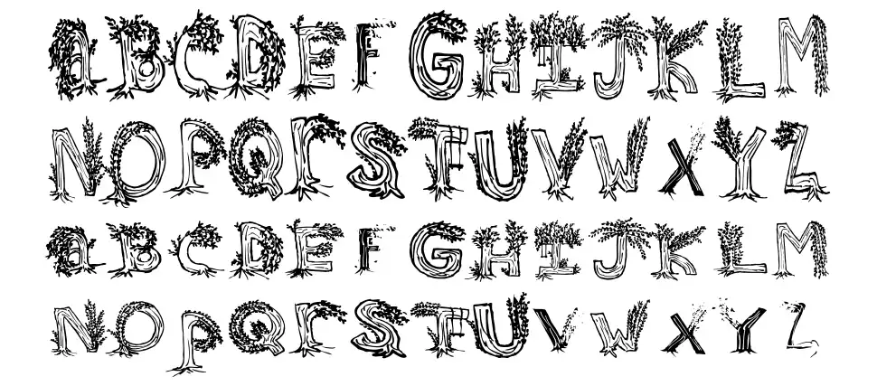 Heavenly Rootedfont specimens