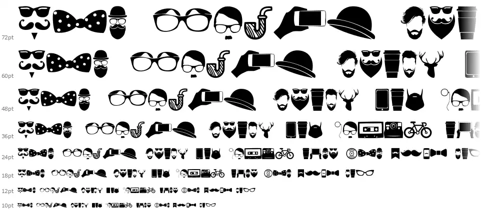 Hipster Iconsfont waterfall