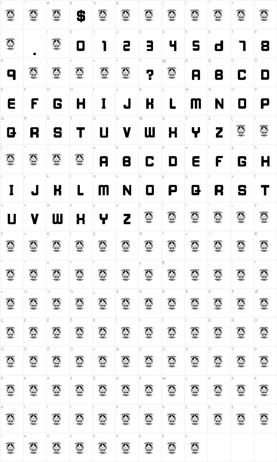 I Will Waitfont character map