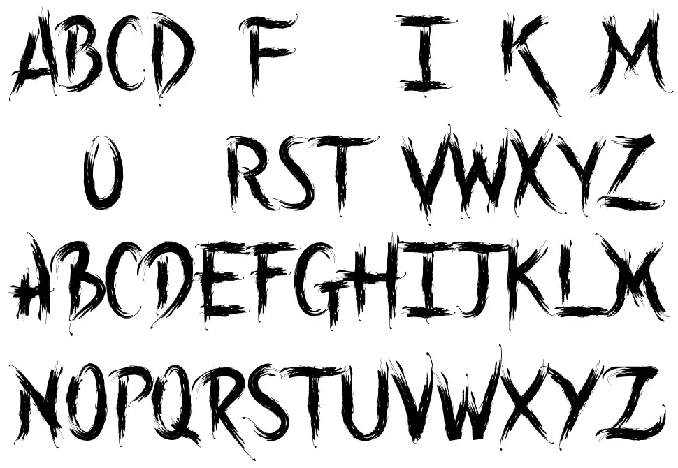 Into the Wildfont specimens