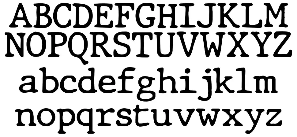 JMH Typewriter Dryfont specimens
