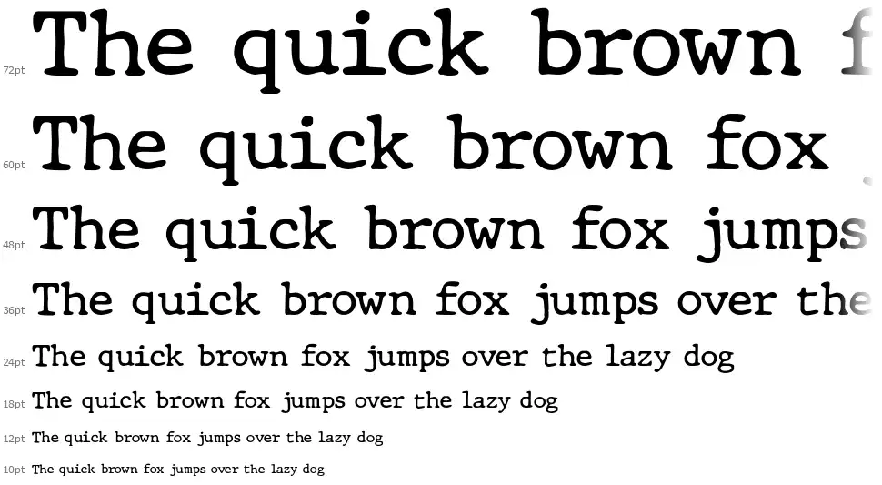 JMH Typewriter Dryfont waterfall