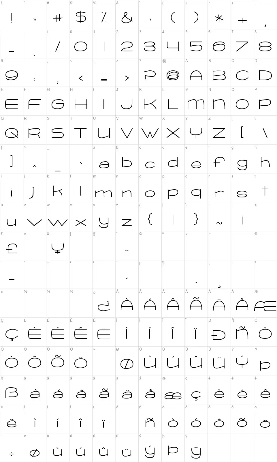 KG Change This Heartfont character map