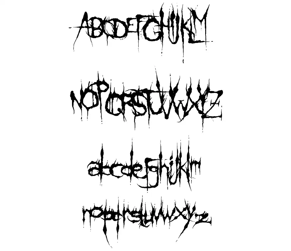 Klinge Death Brushfont specimens
