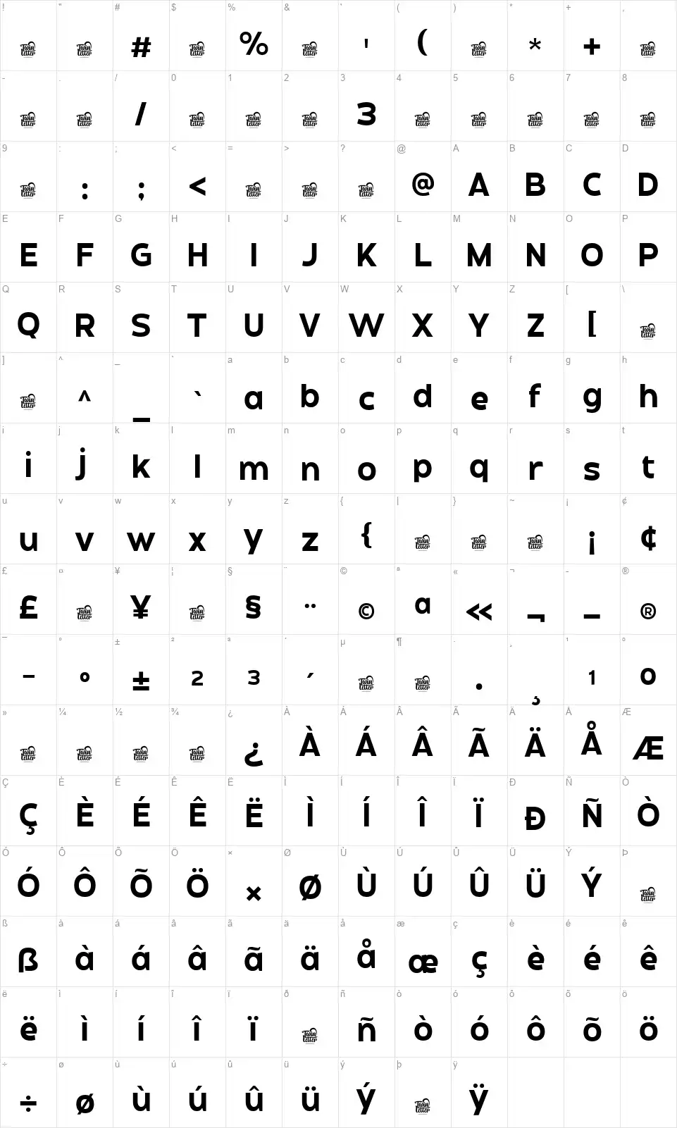 Laripagi Sans Table des caractères Laripagi Sansfont character map