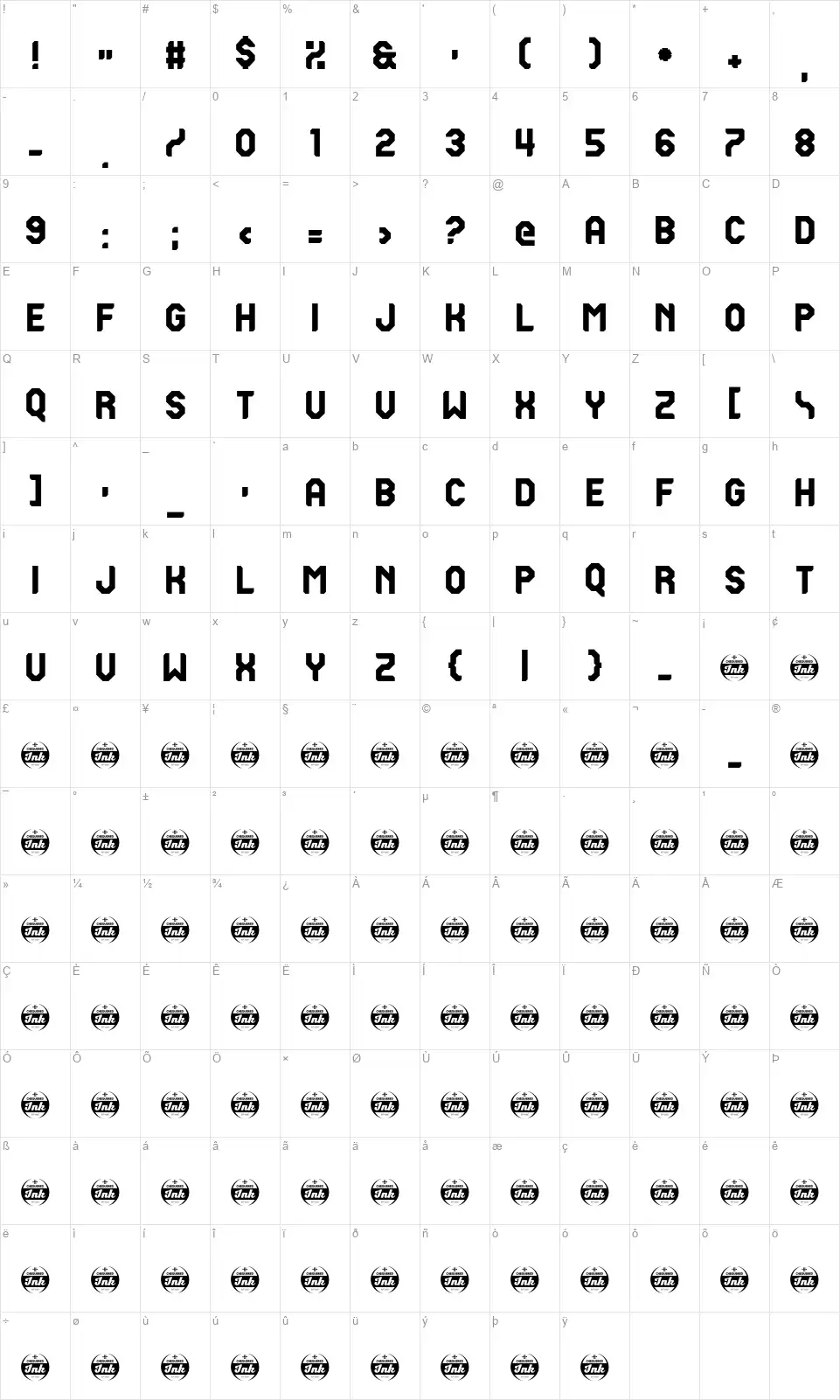 Lesotho Beachfont character map