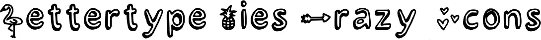 Lettertype Mies Crazy Icons