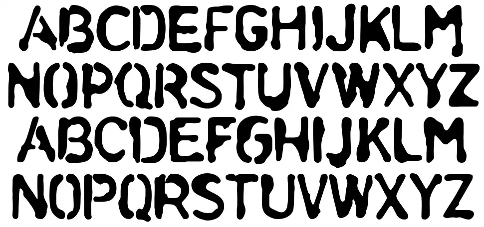 Liquid Stencilfont specimens